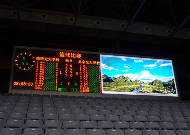 Large 8mm Stadium Perimeter LED Display , SMD3535 Full Color LED Scoreboard supplier