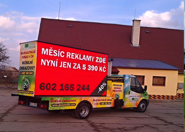 Advertising Truck Mounted LED Screen , Three Sided Roll LED Billboard Truck supplier
