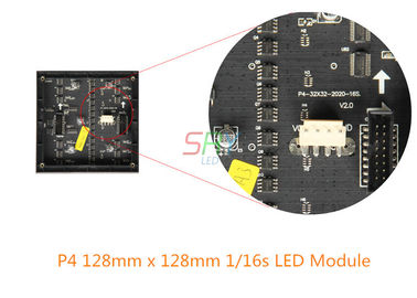 P4 128mm x 128mm Indoor LED Display Module 1/16s WITH Black LED supplier