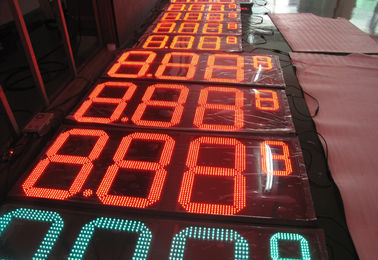 10 Inches RF Remote Control Digital Red led Time And Temperature Oil Price Led Signs supplier