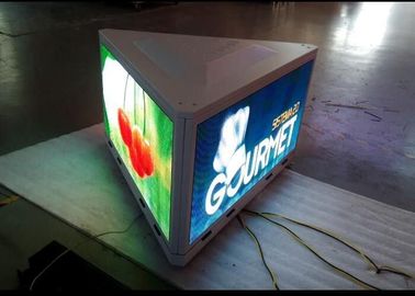 Three Sides Outdoor P3.91 Taxi Top Roof Advertising Led Sign 1000mm x 500mm Per Side supplier